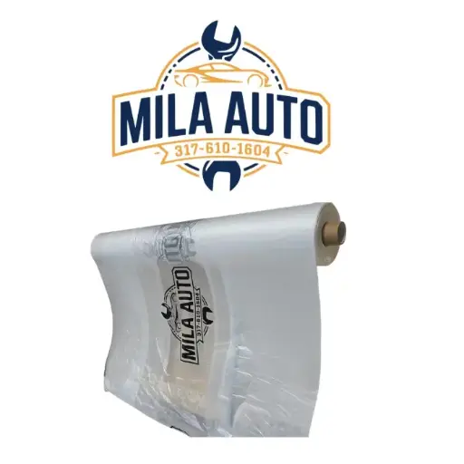 mila auto 16.4ft' x 393.7ft' Roll of Pure  Premium Overspray Paintable Plastic Sheeting -8 Micron, Protective Masking Film Cover - Auto Car Painting, Bodyshop Repair, Household Cloth, Weather