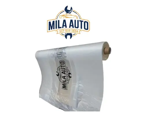 mila auto 16.4ft' x 492.1ft' Roll of Pure Premium Overspray Paintable Plastic Sheeting -8 Micron, Protective Masking Film Cover - Auto Car Painting, Bodyshop Repair, Household Cloth, Weather